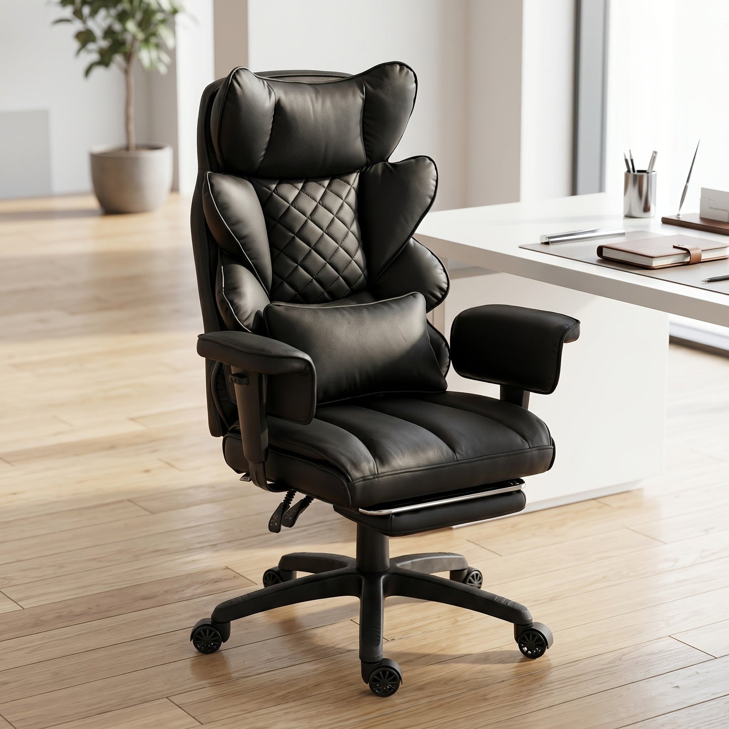 Office Chair shown in the Black-PU option