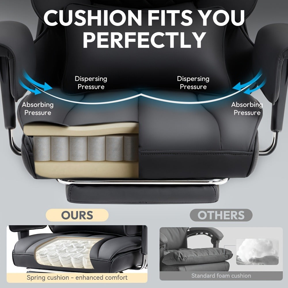 Big and Tall Tall Office Chair with Footrest and Lumbar Support and Pocket Springs detail image - detail view 7