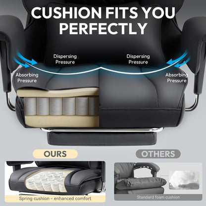 Big and Tall Tall Office Chair with Footrest and Lumbar Support and Pocket Springs detail image - detail view 7