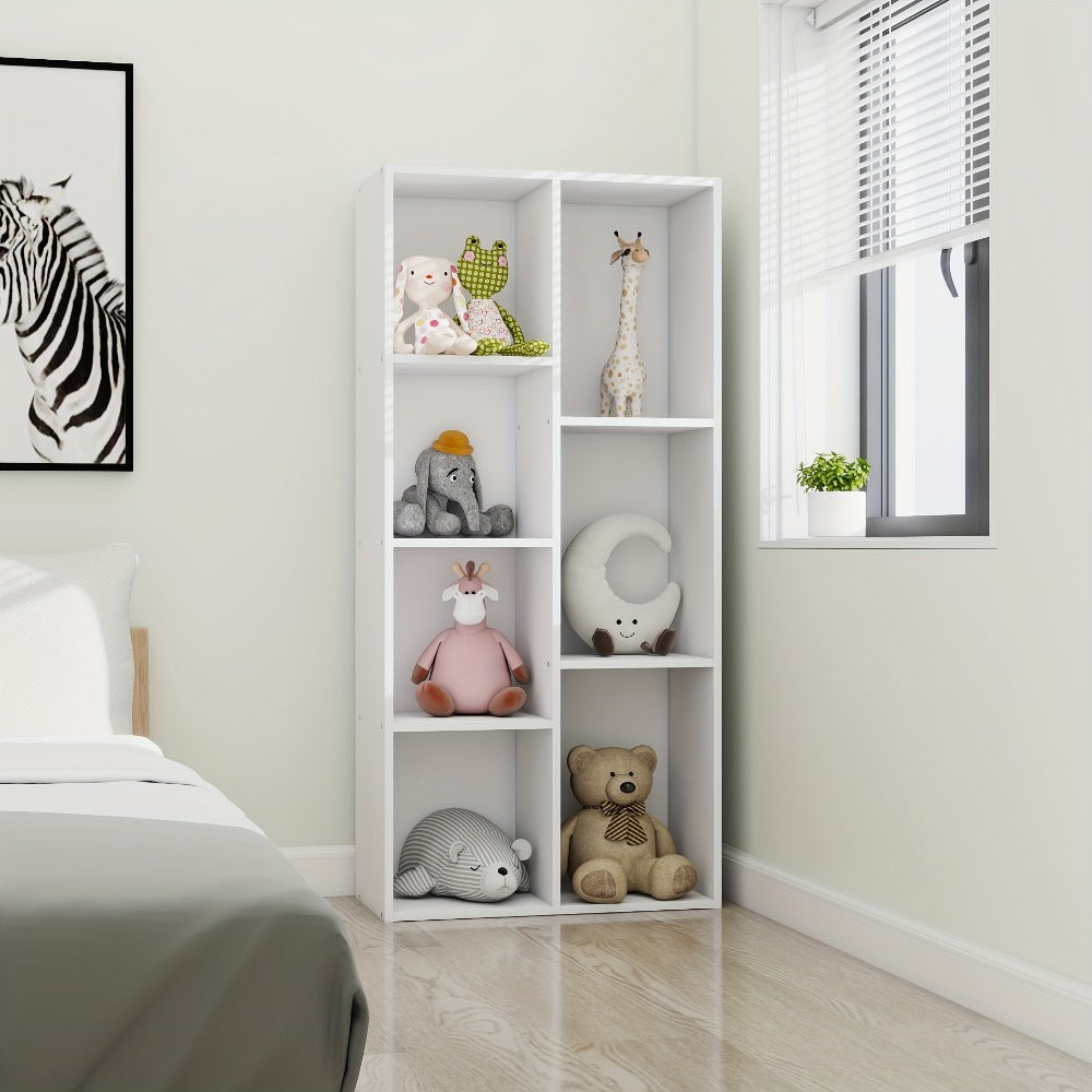 Bookcase, 7-Cube Storage Organizer with Open Shelves - Engineered Wood Cube Shelf Unit shown in the main product view
