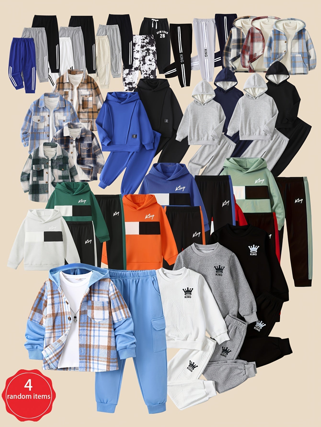 Randomly Shipped 4pcs Of Versatile Autumn winter Boys Clothing for Ages 3 14 - product view 6