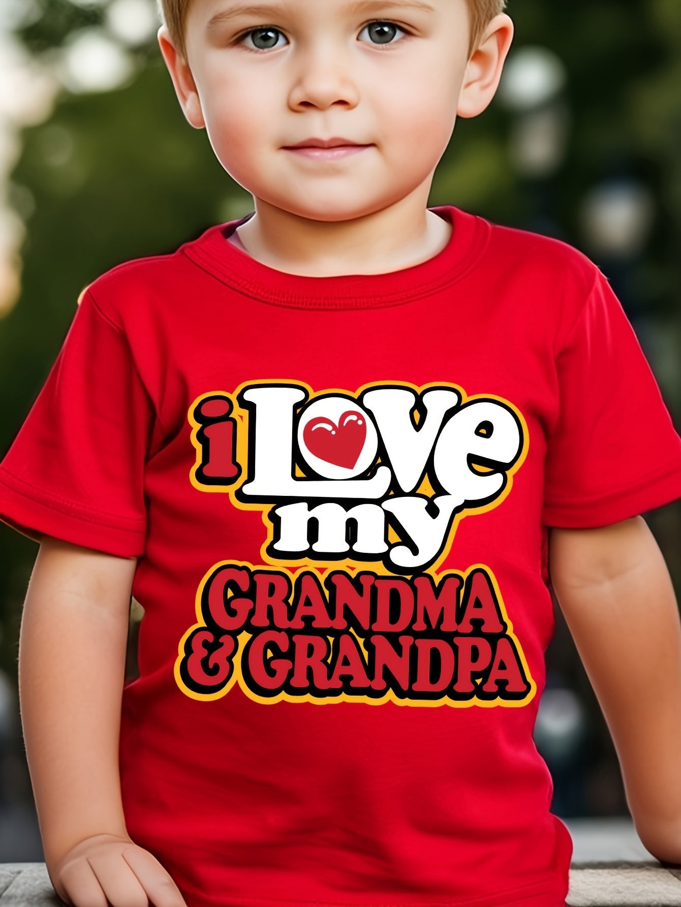 Boys' Red Cotton Printed T-Shirt - product view 3