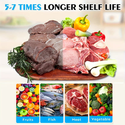 Vacuum Sealer Bags Reusable Airtight Food Storage Bags Multiple Sizes – No Power Needed, Keep Meat, Fruits & Vegetables Fresh Longer, BPA-Free Roll Bags for Kitchen Organization & Meal Prep