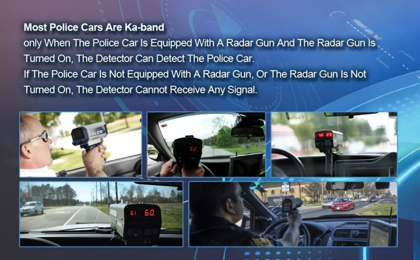 Radar Detector for Cars – S360 360° Long Range X/K/KA Band & Laser Detection with Voice Alerts, City Highway Mode, VG-2 Undetectable & Advanced False Alert Filter