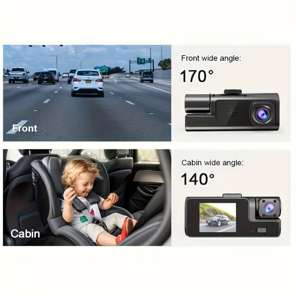 Dash Cam 1080P Dual & Triple Lens with IR Night Vision, 170° Wide Angle Car DVR Camera, WiFi, Loop Recording, G-Sensor, 24H Parking Mode, 2-Inch IPS Screen, 16GB/32GB TF Card, Car Dashboard Camera
