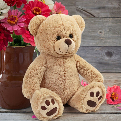 Plush Teddy Bear Stuffed Animal 10 Inch 12 Inch Soft Brown Bear Toy Huggable Cuddly Plushie Safety Eyes Birthday Christmas Easter Gift for Kids Toddlers Boys Girls