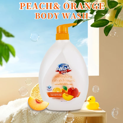 Vitamin E Body Wash for Women & Men Deep Cleansing Blackhead Removal Dead Skin Exfoliating Long-Lasting Fragrance Shower Gel Multiple Scents Cucumber Melon Peach Coconut Shea Butter Single & 2-Pack