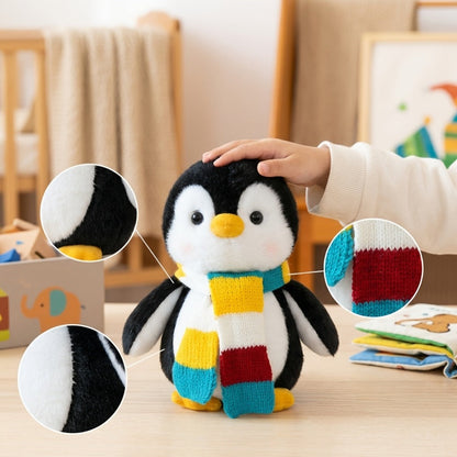 Penguin Stuffed Animal Plush Toy with Scarf – Cute Soft Penguin Plush Doll for Desktop Sofa Shelf Decor, Birthday Valentine's Day Thanksgiving Christmas Gift for Kids & Adults