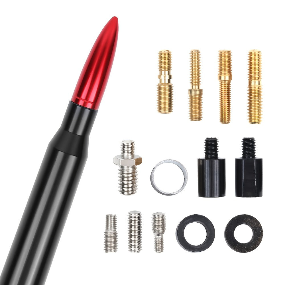 Short Car Antenna 5.3 Inch – Carbon Steel Universal Fit AM FM Signal Booster Stub Antenna Replacement for Cars Trucks SUVs, Black Nickel Gold