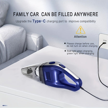 Handheld Cordless Vacuum Cleaner with Powerful Suction – Portable USB Rechargeable Mini Vacuum with Multiple Accessories for Car, Home, Office & Tight Spaces