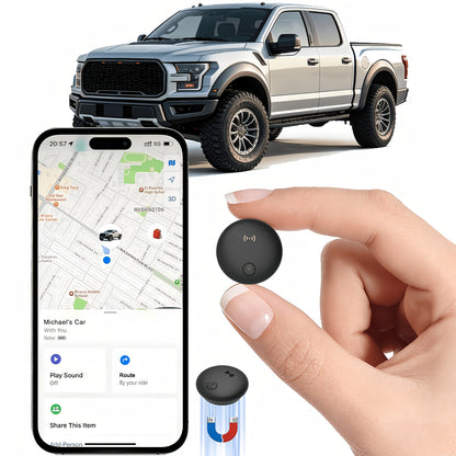 Car GPS Tracker - Built-in Strong Magnet, Magnetic Mini Vehicle Tracker, Real-Time Vehicle Tracking, No Monthly Fees/No SIM Card Required (Supports IOS Find My Feature Only), Global Anti-theft Device Suitable for Car, Truck, Bicycle, And Other Items