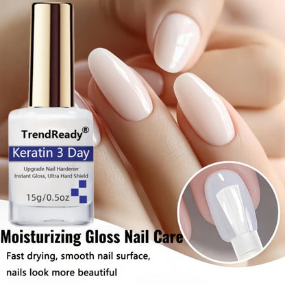 Vitamin E Nail Strengthener Oil 2 Pack 4-in-1 Keratin Protein Hardener for Weak Splitting Brittle Nails Alcohol-Free Fast Dry Daily Nail Care Treatment Manicure Prep Set 2x15ml