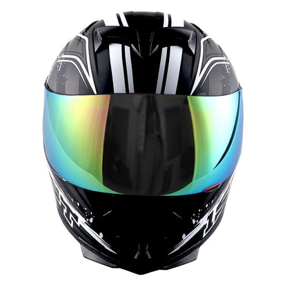 Motorcycle Full Face Helmet with Tinted Shield & Spare Clear Shield Quick Release Buckle Lightweight Aerodynamic Removable Washable Interior, Multiple Colors S M L XL