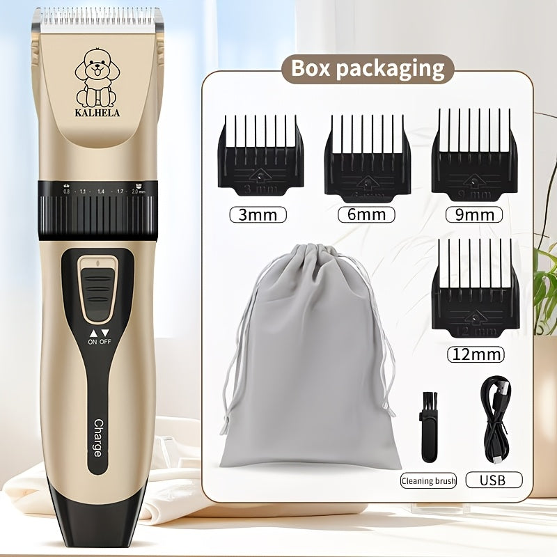 Pet Hair Trimmer USB Rechargeable Wireless Clipper for Dogs & Cats – Low Noise Electric Grooming Scissors, Lithium Battery, Home & Salon Use, Safe Low Voltage