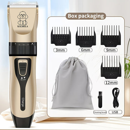 Pet Hair Trimmer USB Rechargeable Wireless Clipper for Dogs & Cats – Low Noise Electric Grooming Scissors, Lithium Battery, Home & Salon Use, Safe Low Voltage
