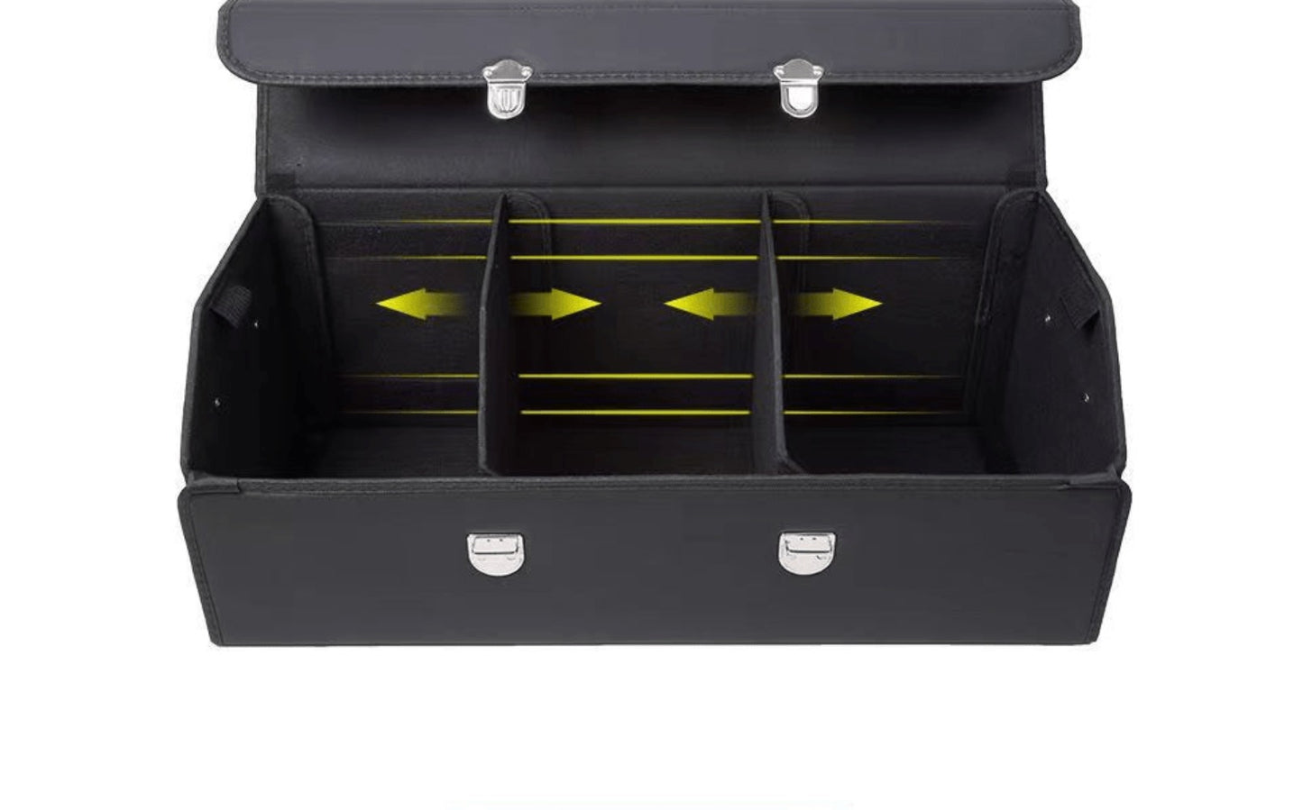 Car Trunk Organizer with Lid - 12.15 Gallon Collapsible Multi-Compartment Storage for Auto, SUV, Truck & Minivan