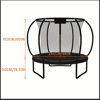 Outdoor Trampoline with Safety Enclosure Net Football Toss Game 8 10 12 14FT Round Backyard Trampoline for Kids Adults Indoor Outdoor Party Play