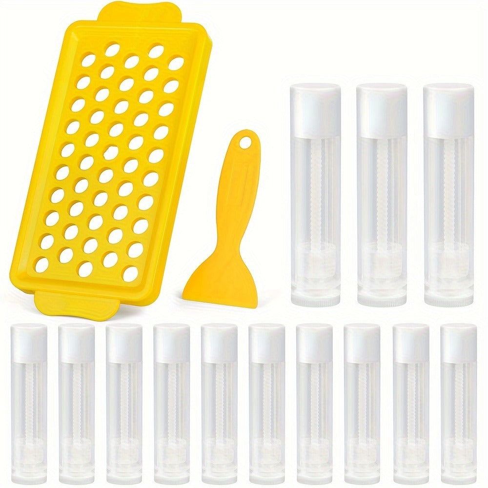 Empty Lip Balm Tubes 50 Pack with Filling Tray & Spatula – 5.5ml Clear BPA Free DIY Lip Balm Making Kit, Food Grade Leak Proof Containers for Homemade Lip Balm, Lipstick & Cosmetics Crafting