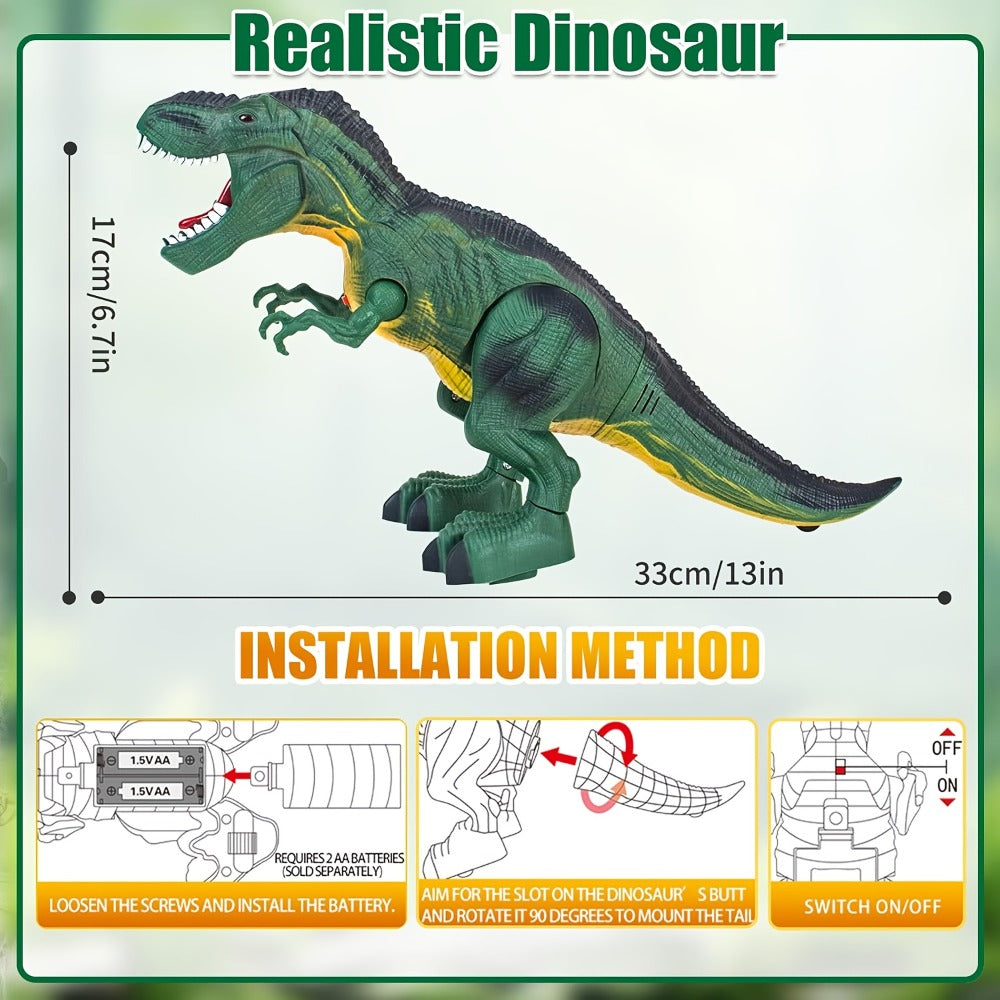 Interactive Dinosaur Toy Set 3-Pack with Sound Light & Walking – Electric Brachiosaurus Stegosaurus T-Rex Dino Toys for Boys Girls Ages 3-7, Birthday Christmas Gift
