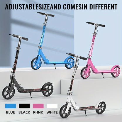 Folding Kick Scooter for Adults & Teens 14+ – Front Suspension, Front Brake, Iron Frame, Compact Urban Commuter