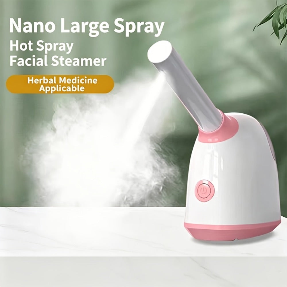 Facial Steamer Nano Ion Mist - Deep Pore Cleansing Home Spa Face Steamer with 360° Rotatable Arm, Blackhead Remover, Portable & Salon-Grade Skin Hydration Beauty Tool