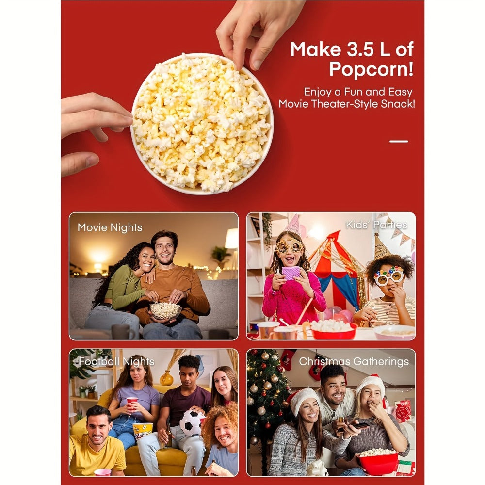 Air Popper Popcorn Maker 1400W – Hot Air Popcorn Machine, Oil-Free & Healthy, Easy to Clean, Best Popcorn Popper for Movie Night, Parties & Kids Birthday