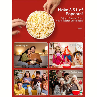 Air Popper Popcorn Maker 1400W – Hot Air Popcorn Machine, Oil-Free & Healthy, Easy to Clean, Best Popcorn Popper for Movie Night, Parties & Kids Birthday