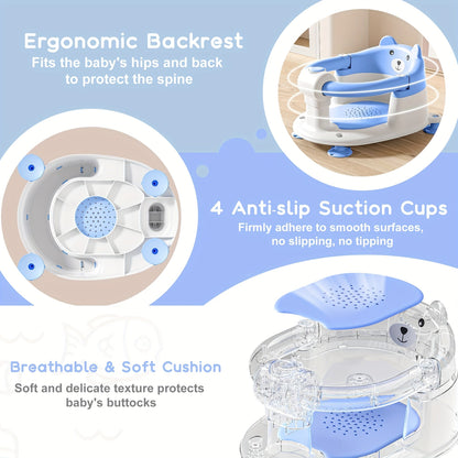 Baby Bath Seat - Non-Slip Soft Months Seats