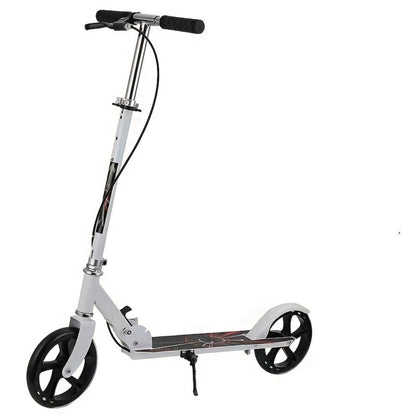 Foldable Commuter Scooter for Adults and Teens – 4-Gear Adjustable Height Double Brake Lightweight 2-Wheel Kick Scooter 220 lb Capacity, Eco-Friendly Gift for Youth Ages 14 and Up (White)