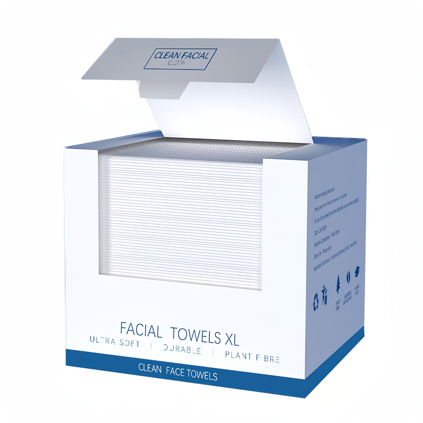 Disposable Facial Towels Extra Large Thick Dry Wet Cleansing Cotton Towel 40 Sheets Per Box 10.24x11.81 Inch Soft Skin-Friendly Face Wash Towel for Daily Skincare Makeup Removal