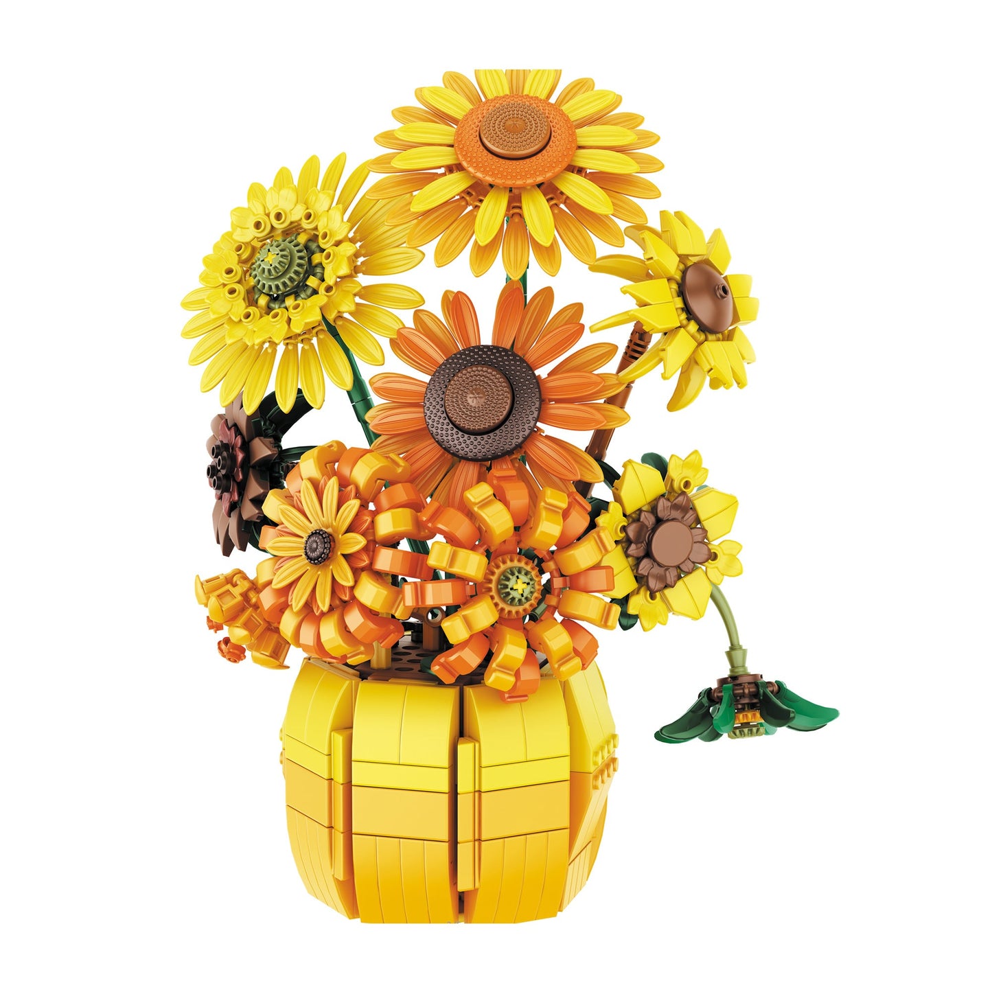Sunflower Bouquet Building Blocks Set 1009 Pieces – Realistic Floral LEGO-Compatible Brick Kit for Adults & Teens, Home Decor Display, Mother's Day Valentine's Day Birthday Gift for Women