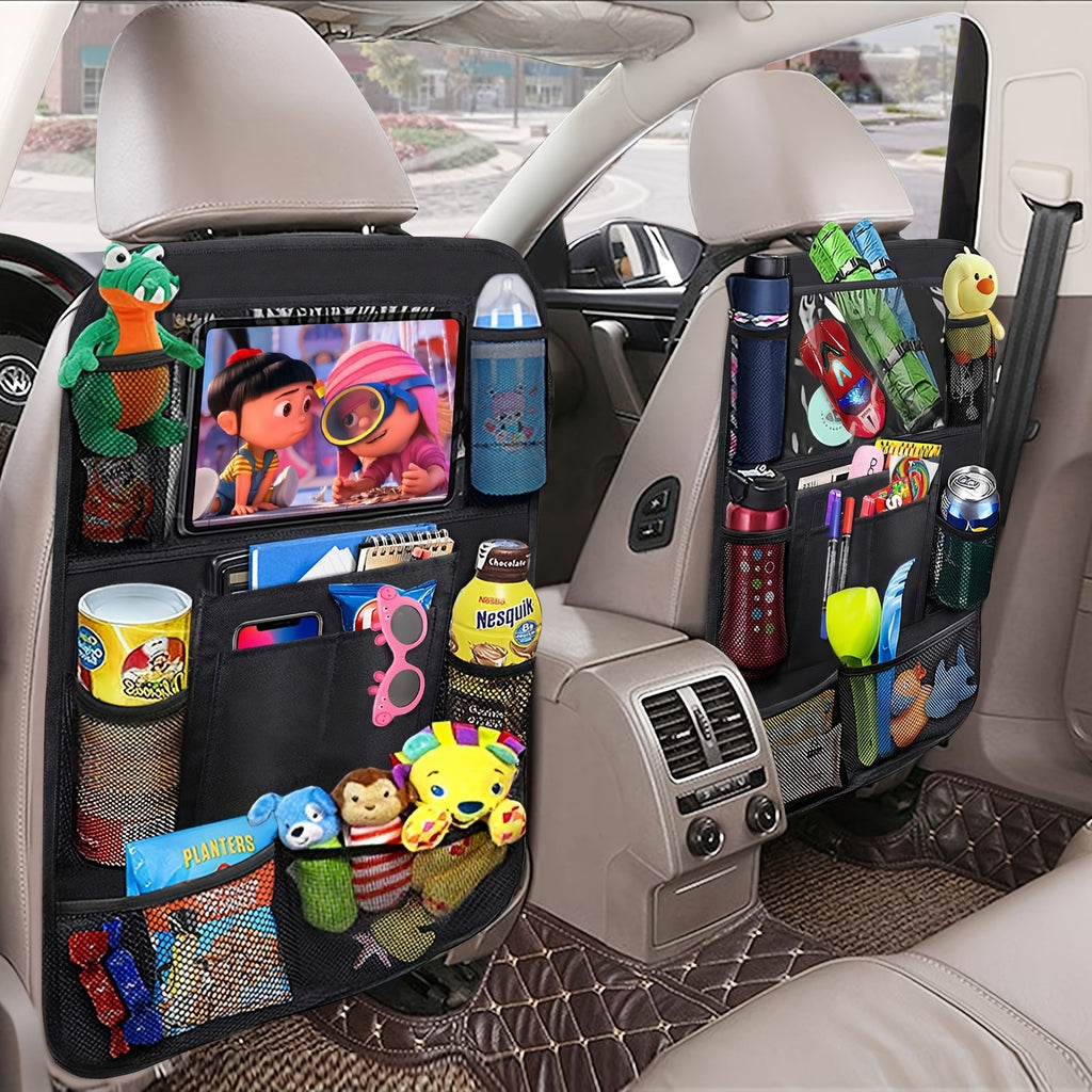Car Seat Organizer, Multi-functional Car Interior Storage Bag, Rear Seat iPad Storage Pouch