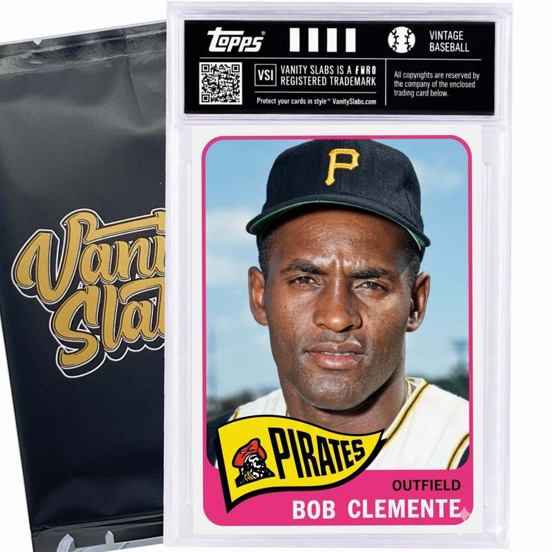 Vintage Baseball Card Mystery Slab 1965 Topps – 1 Random Authentic Card Encased in Vanity Slab | 598-Card Set Chase | Mickey Mantle, Willie Mays & Hall of Famers Possible | Collector Gift