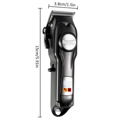 900mAh LCD Hair Clippers for Men – USB Rechargeable Cordless Electric Trimmer with Limit Combs & Cleaning Brush, Professional Fade Barber Clipper for Home Use, Black Red