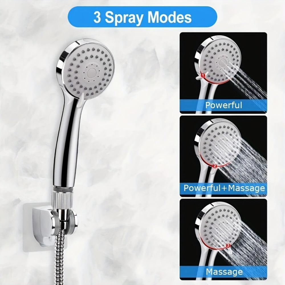 High Pressure Rainfall Handheld Shower Head Combo, 11-Inch Extension Arm, 9 Settings, 180° Adjustable, Anti-Leak with Holder, Chrome & Matte Black, 8/10/12 Inch