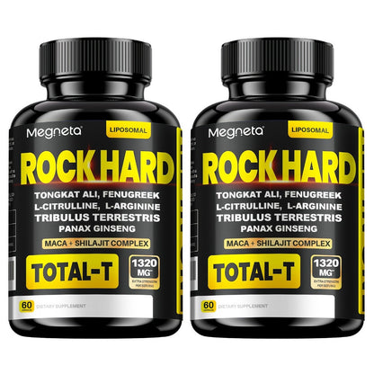 Tongkat Ali Capsules for Men — Rock Hard Formula with Tribulus Terrestris, Fenugreek & L-Citrulline | 60 Capsules, 1 Month Supply