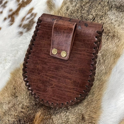 Viking Faux Leather Waist Bag Medieval Belt Pouch Handmade Retro Style – LARP Renaissance Faire Cosplay Stage Prop Costume Accessory for Men Women, Multiple Designs