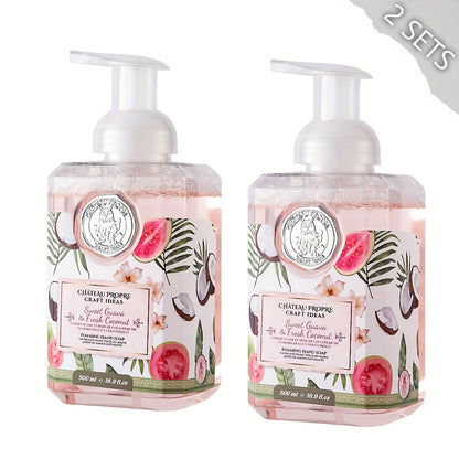 Moisturizing Foaming Hand Soap 500ml with Coconut Oil – Cruelty-Free Foam Soap for Bathroom & Kitchen | 8 Fresh Scents: Vanilla, Citrus, Guava, Coconut, Jasmine & More | 1pc or 2pcs Gift Set