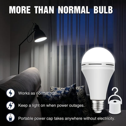 Emergency Light Bulb for Power Outages, Self-Charging Battery Backup LED Bulb 1200mAh 60 Watt Equivalent, Stays On During Blackout, E26 Base Rechargeable Backup Bulb for Home Safety Daily Use