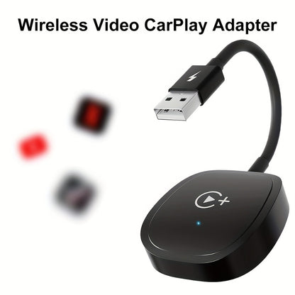 Wireless CarPlay Adapter & Android Auto Dongle – Plug & Play, Stream Video Music Navigation Calls, iPhone iOS 10+ & Android Compatible