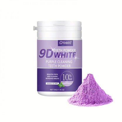 Purple Teeth Whitening Powder - 9D Color Correcting Tooth Powder for Brightening, 360° Deep Cleansing & 12H Fresh Breath, 50g Natural Dental Whitening Powder by Brushing Only