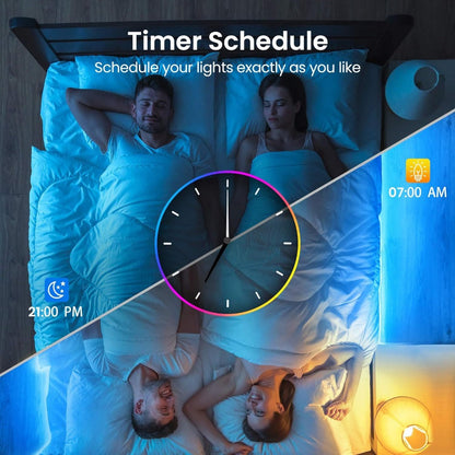 Color Changing LED Strip Lights RGB Music Sync App Remote Control 16 Million Colors Dimmable Timer DIY Smart Light Strip for Bedroom Living Room Party Holiday Christmas Decor 25ft 50ft 100ft 200ft 260ft
