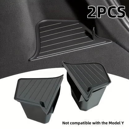 Suitable for Tesla'S New Model Y Juniper 2025, Left And Right Side Storage Box with Lid, Trunk Storage Box, Side Storage Box, Stylish And Easy, Sturdy And Durable, Automotive Additions
