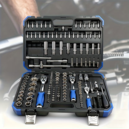 171/130/52/45pcs A Fully Functional Outdoor Emergency Vehicle Repair Tool Kit, An Integrated Solution For Vehicle, Bicycle And Motorcycle Maintenance, A Multi-functional Manual Combination Wrench Set, Without Batteries, For Male Use Only