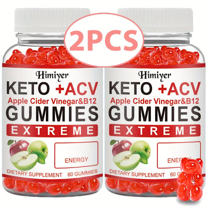 Keto ACV Gummies with Pomegranate Beet Juice B12 Vitamin C Vegan 60 Count for Women Men – Apple Cider Vinegar Gut Health Immune Support Energy Boost Daily Wellness Supplement