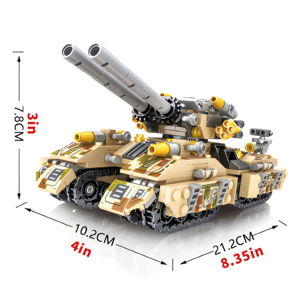 Snow Tank Building Block Set 8-in-1 1628pcs – 9 Variable Military Armored Vehicle Models, Premium ABS DIY Construction Kit for Adults & Teens Ages 14+, Birthday Christmas Halloween Gift