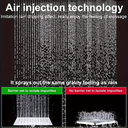 Rainfall Shower Head with Handheld Combo – 8" High Pressure Rain Shower, 5-Setting Adjustable, Anti-Leak with 11" Extension Arm, Holder & Hose, Height & Angle Adjustable