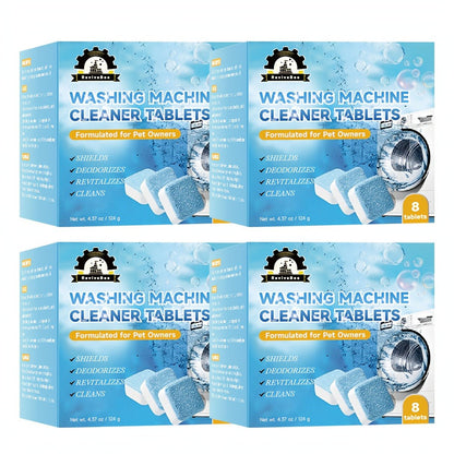 Washing Machine Cleaner Tablets Deep Cleaning Descaler for HE Front Loader Top Load Washer Septic Safe Deodorizer Removes Odor Residue Drum & Tub Seal Cleaner 16 24 32 40 Packs Bulk Value