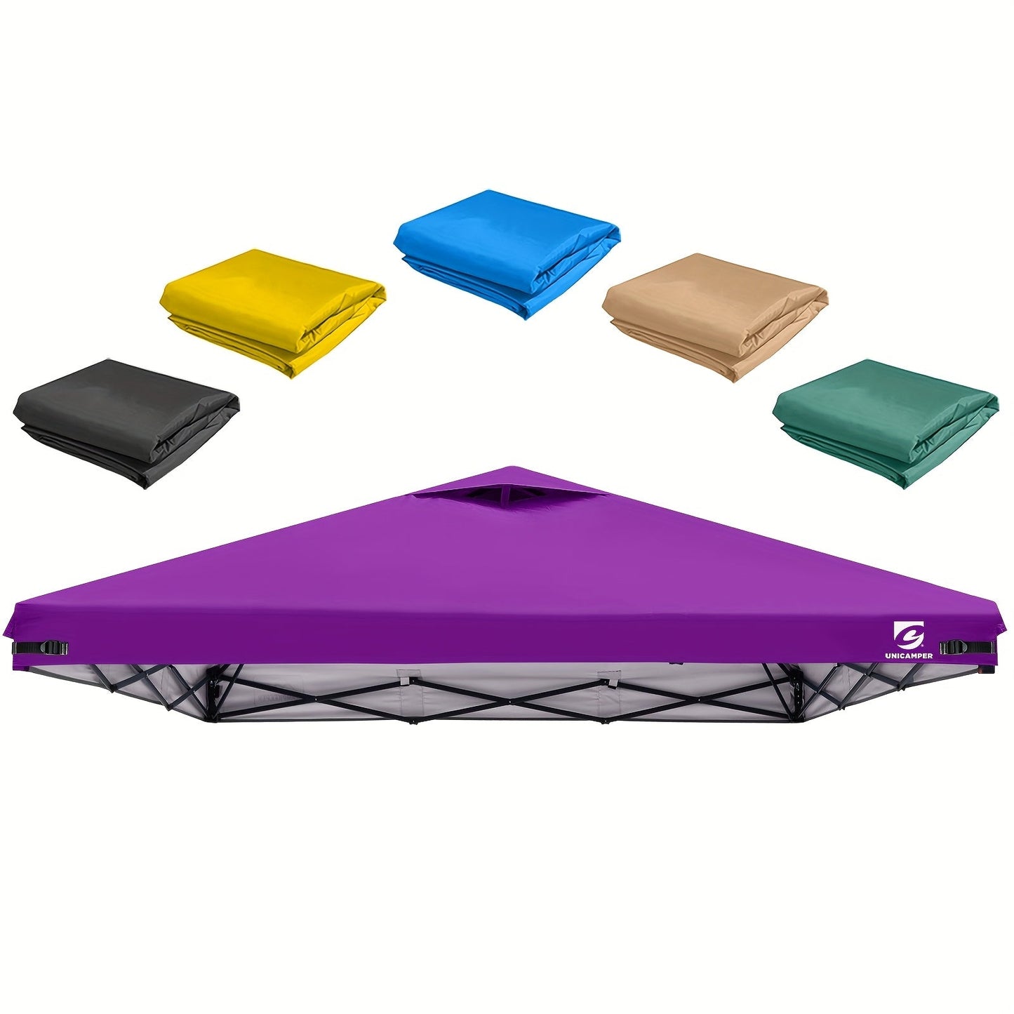 10x10 Canopy Replacement Top Cover for Straight Leg Tents – Ventilation Ports, Instant Shade, 11 Color Options – Waterproof Pop-Up Canopy Top for Camping, Outdoor Events & Backyard (Top Cover Only)