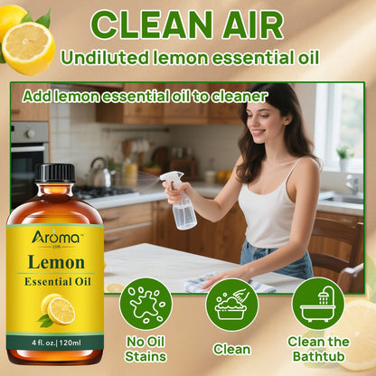 Pure Essential Oils 4oz Lavender Tea Tree Eucalyptus Peppermint Lemon Frankincense Sweet Orange for Diffuser Humidifier Soap Candle Making Body Oil Aromatherapy